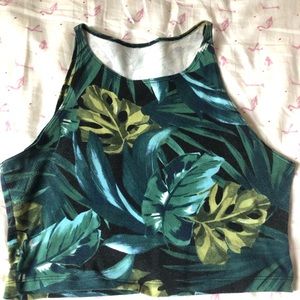 Crop jungle print tank top, slight wear